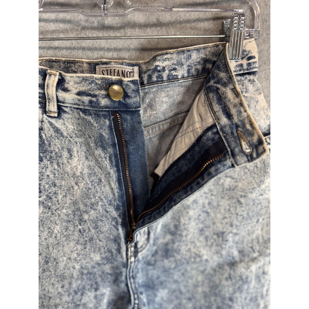 Vintage Stefano Jeans Womens 10 Acid Wash Tapered High Rise Ankle Zipper 80s Den - Picture 8 of 13